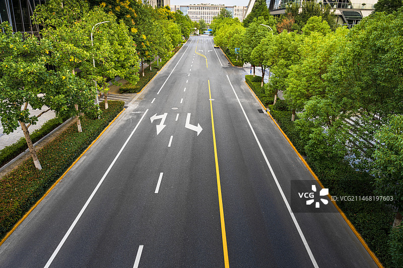 城市道路俯视图片素材