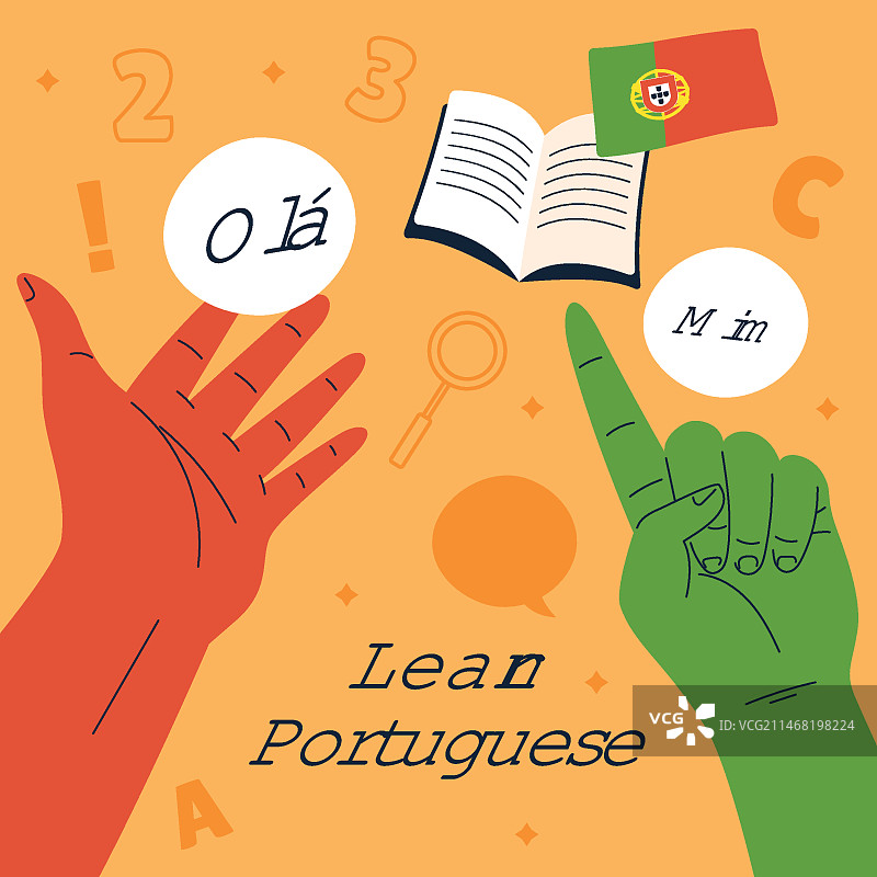手绘葡萄牙语插画图片素材