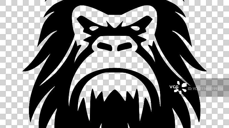 大脚怪（黑白）图片素材