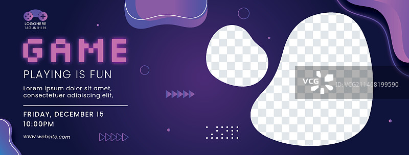 游戏休闲社交媒体封面模板图片素材