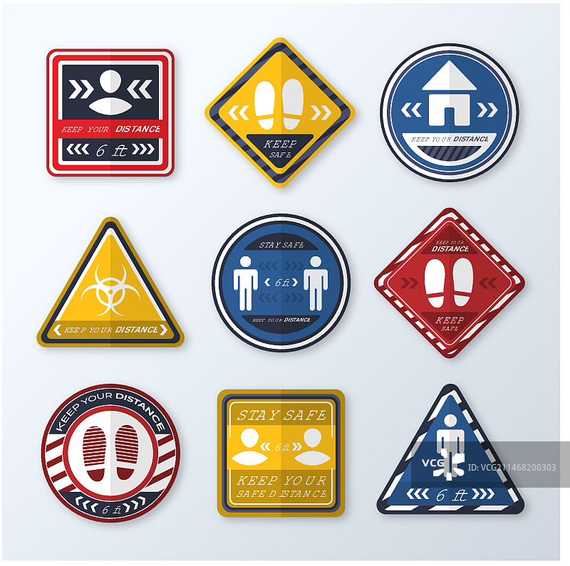 保持距离提示标志合集图片素材
