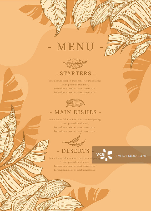 热带菜单模板图片素材