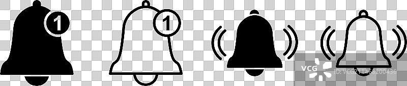 潮流扁平风格的铃铛图标图片素材