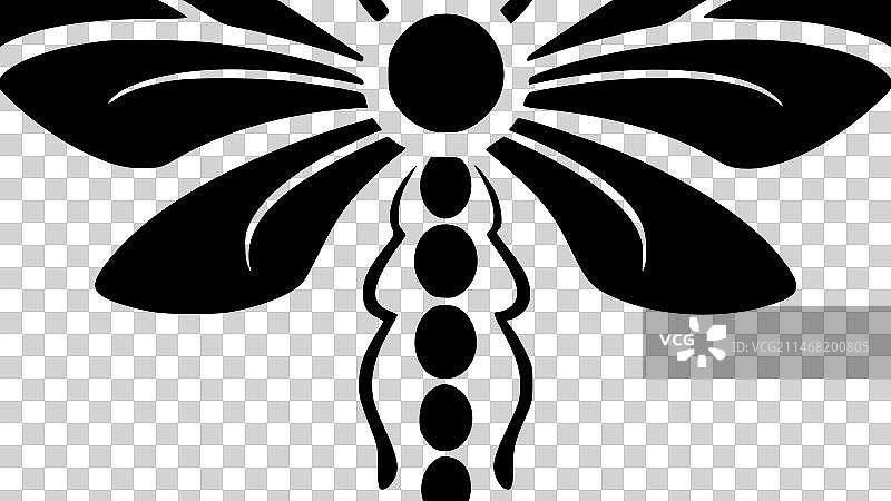 蜻蜓-简约扁平logo图片素材