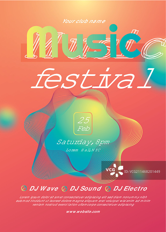 电子音乐活动竖版海报模板图片素材