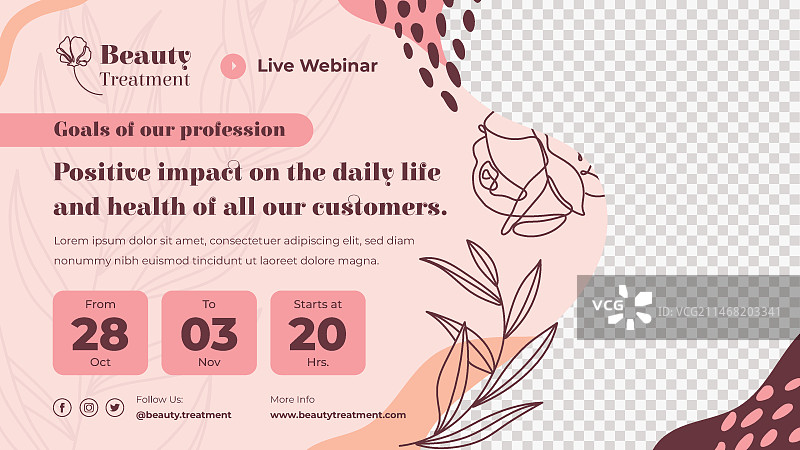 手绘医学美容网络研讨会模板图片素材