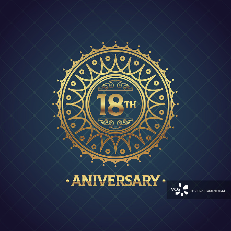 奢华18周年纪念标志图片素材