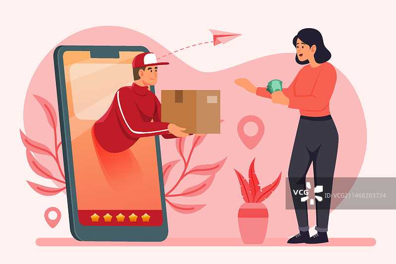 扁平设计配送概念图片素材