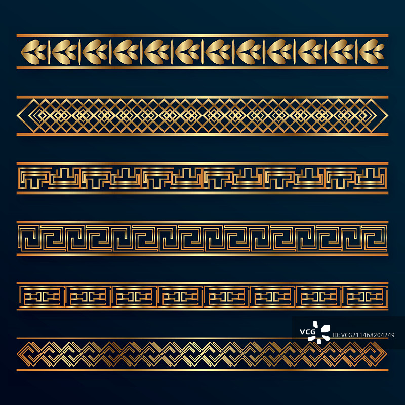 逼真的希腊边框设计图片素材