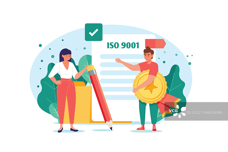 ISO认证概念插画图片素材