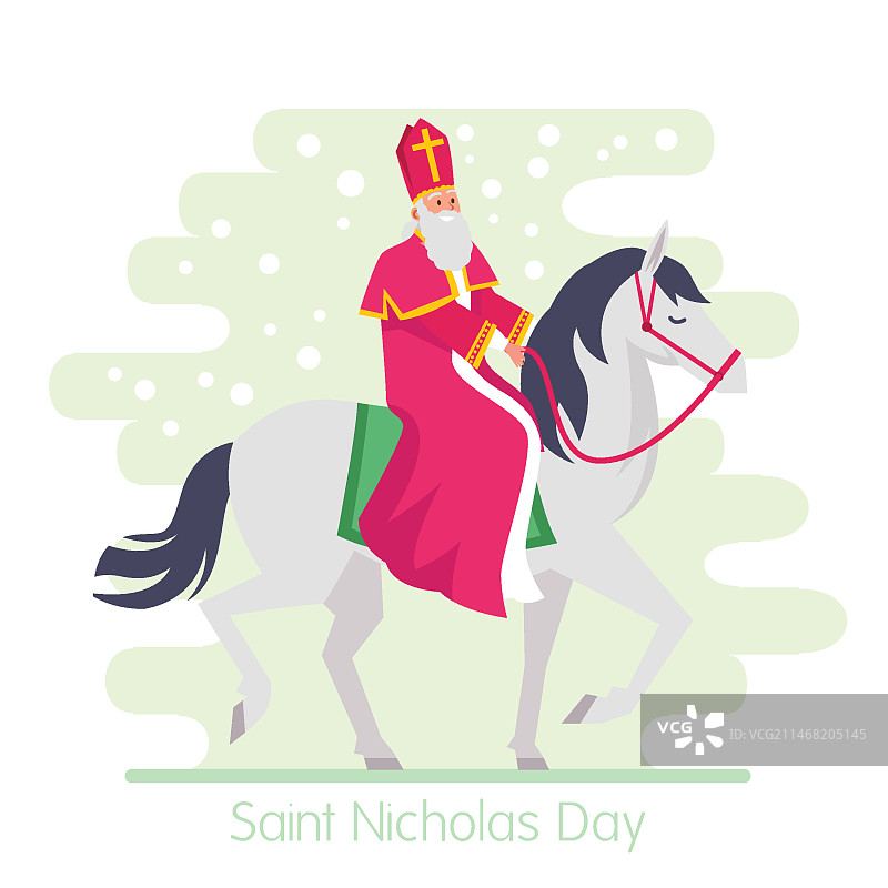 手绘圣尼古拉斯节图片素材
