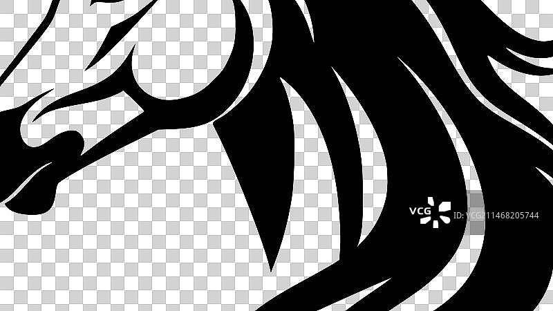 马 - 简约剪影图片素材