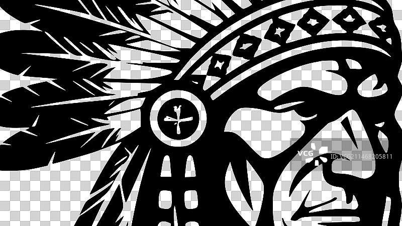 印度酋长极简扁平风logo图片素材