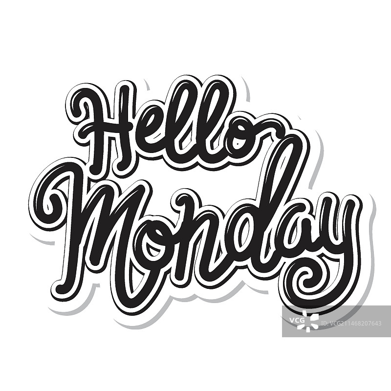 星期一你好——文字设计图片素材