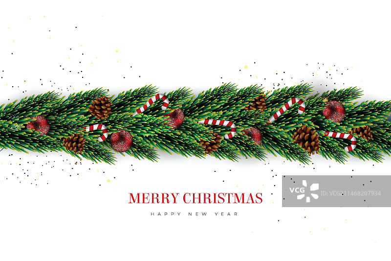 逼真圣诞彩带背景图片素材