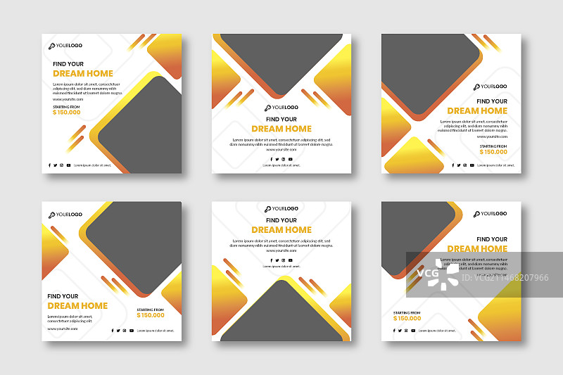 房地产Instagram帖子模板图片素材