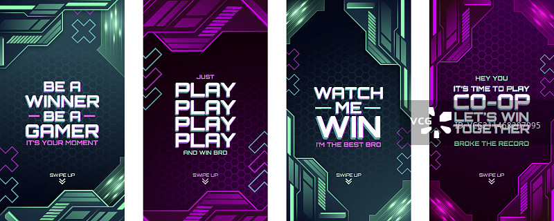 渐变游戏概念Instagram快拍图片素材