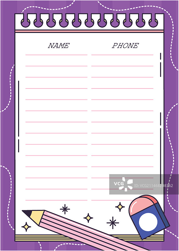 电话号码簿模板设计图片素材