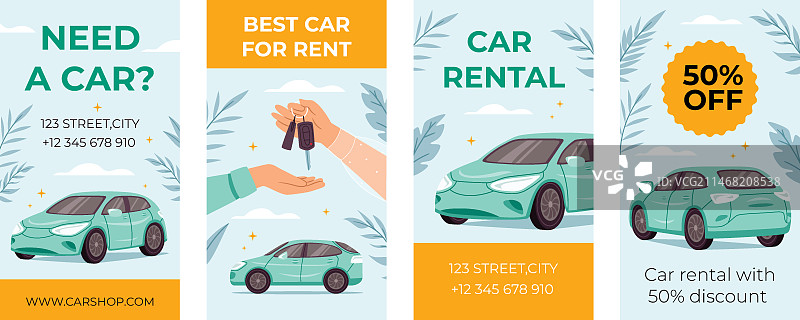 手绘汽车经销店Instagram快拍图片素材