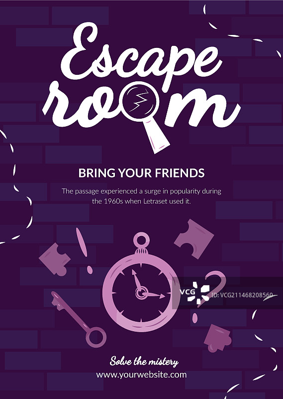 手绘密室逃脱海报模板图片素材