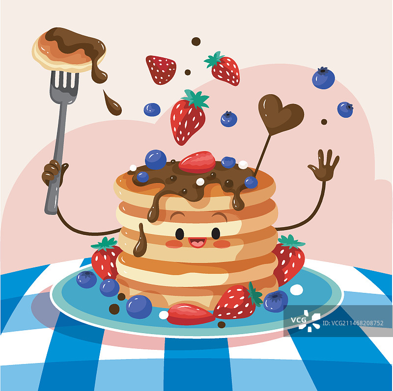 扁平煎饼日插画图片素材