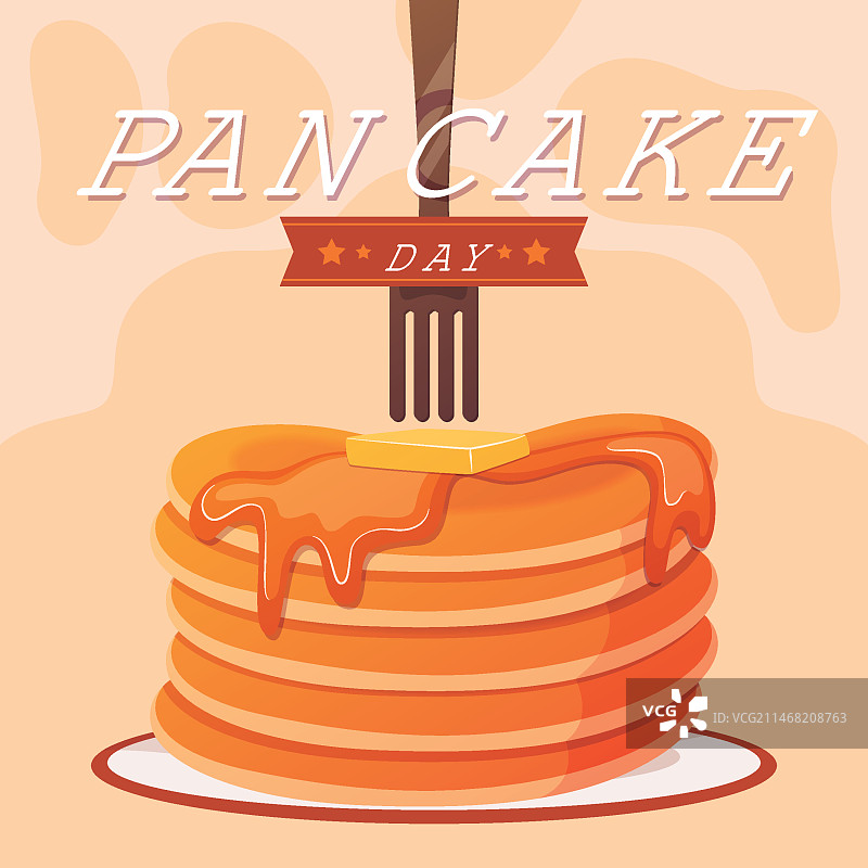 扁平煎饼日插画图片素材