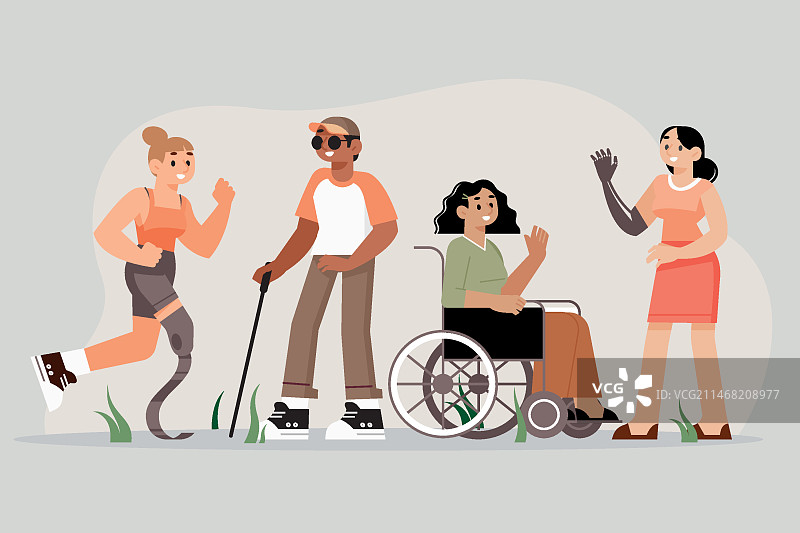 扁平风格国际残疾人日图片素材