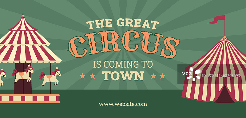 扁平风格马戏团表演横幅图片素材