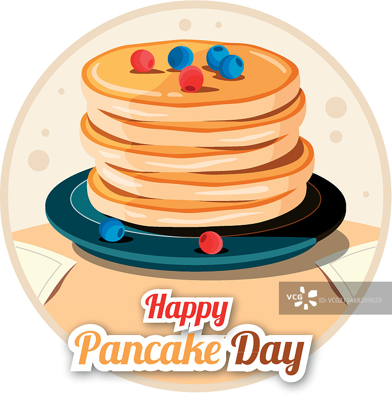 扁平煎饼日插画图片素材