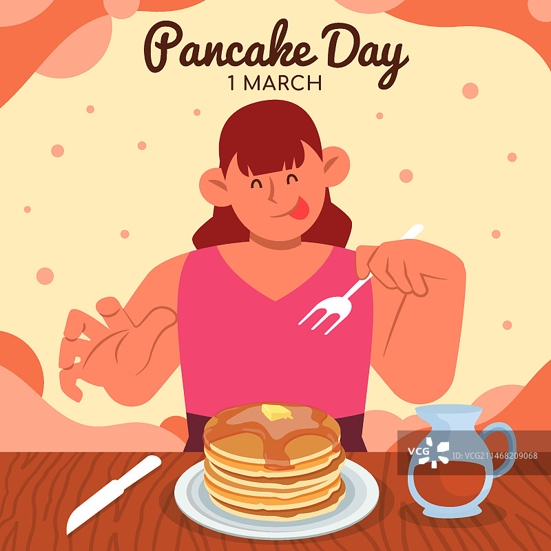 扁平煎饼日插画图片素材