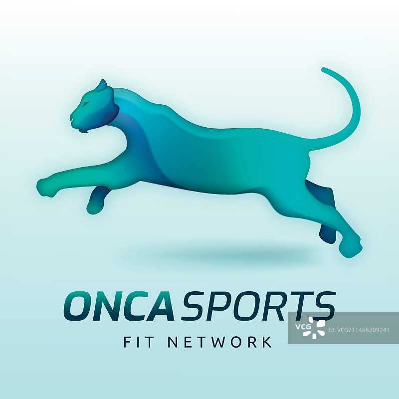 渐变美洲虎logo设计图片素材