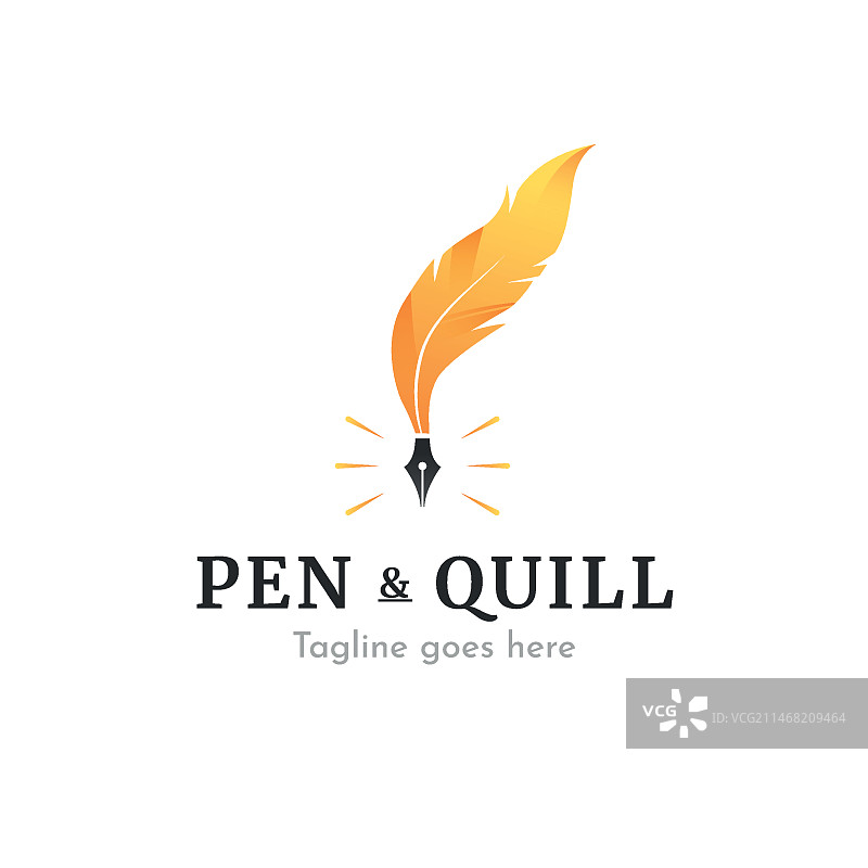 羽毛笔logo设计图片素材
