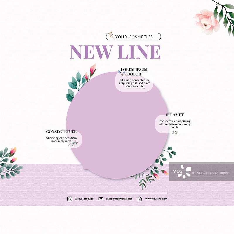 化妆品方形宣传单模板图片素材