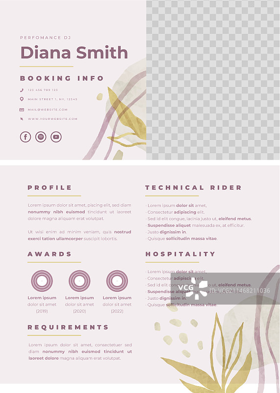 水彩媒体资料袋模板设计图片素材