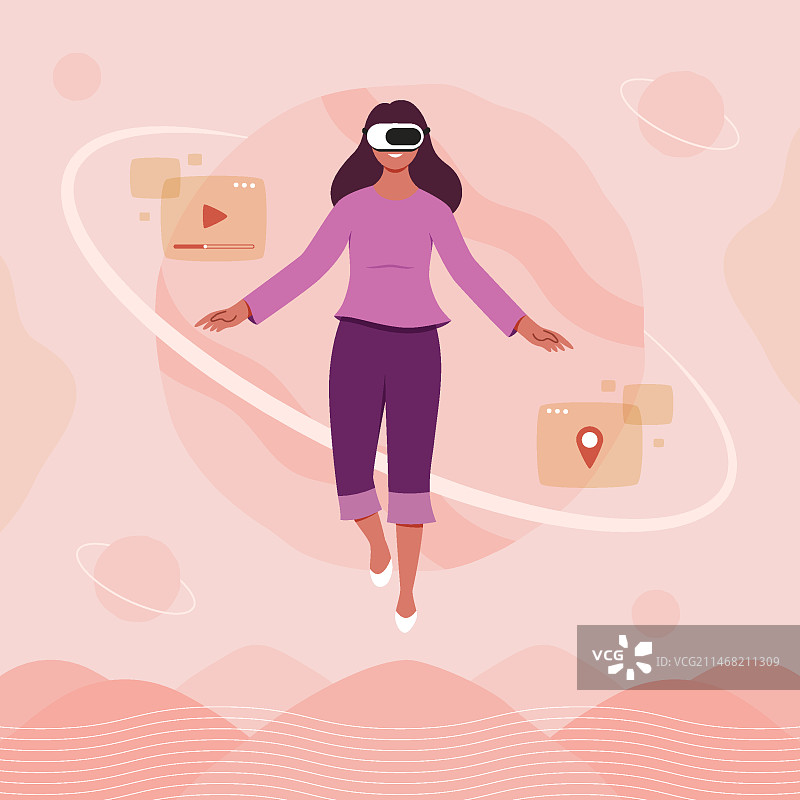 手绘扁平风元宇宙背景图片素材