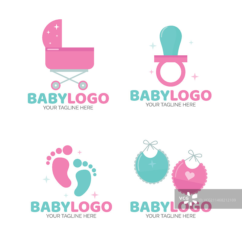 婴儿Logo模板套装图片素材
