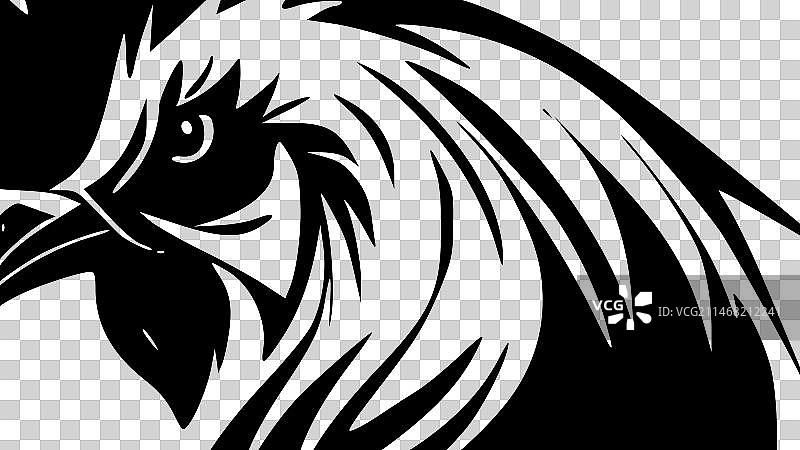 极简扁平风公鸡标志图片素材