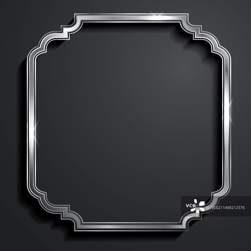 逼真银色相框设计图片素材
