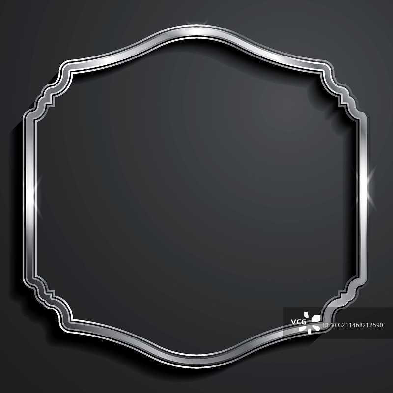 逼真银色相框设计图片素材