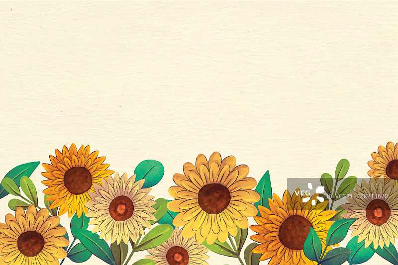 水彩向日葵边框设计图片素材