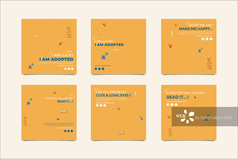 有爱的狗狗领养宠物Instagram帖子图片素材