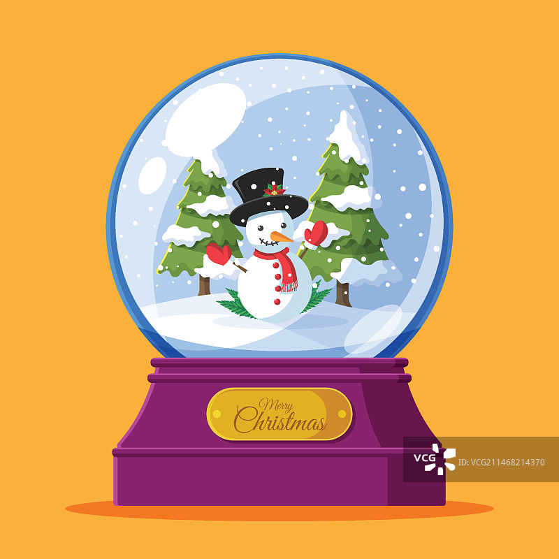 扁平风格圣诞水晶球图片素材