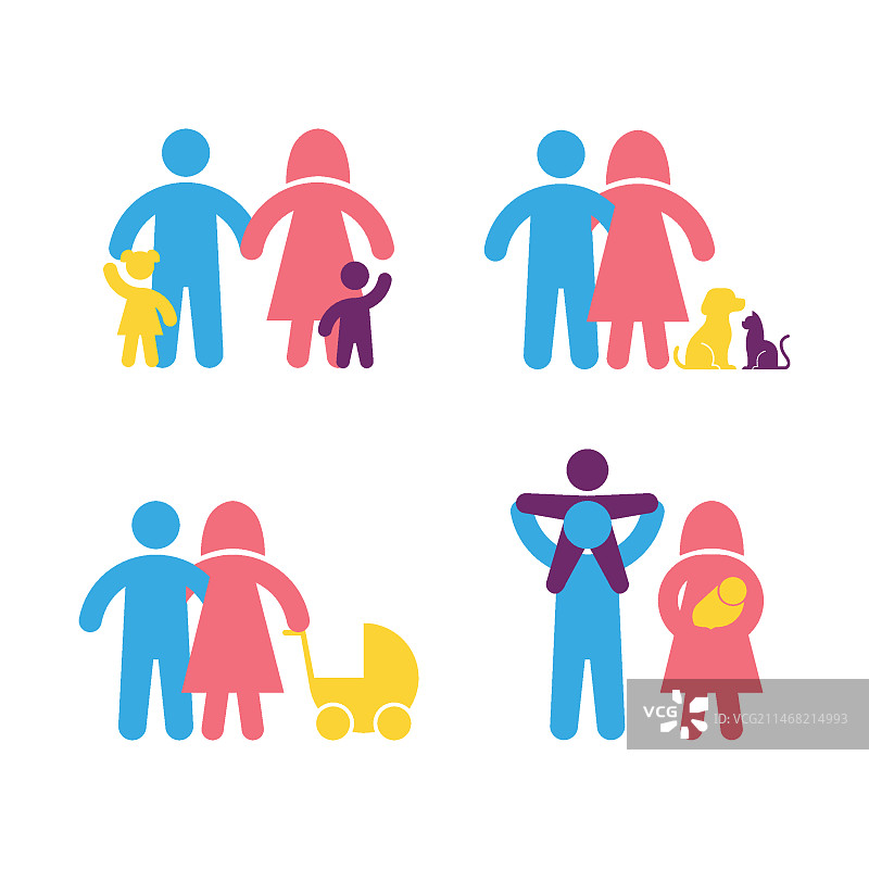 扁平风格家庭符号模板图片素材