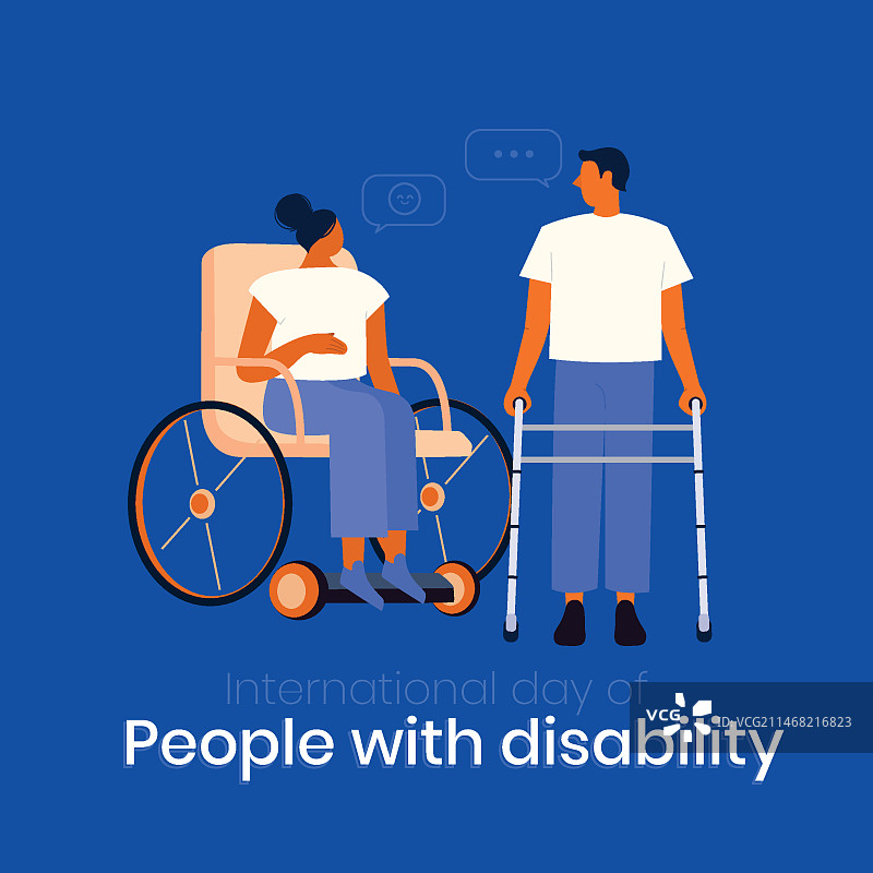 手绘国际残疾人日图片素材
