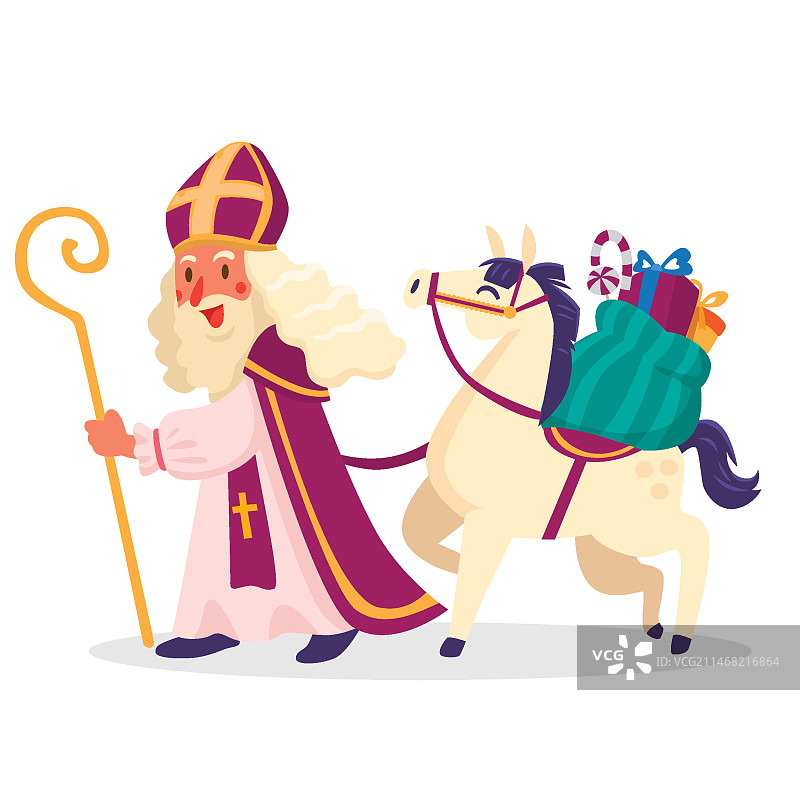 手绘圣尼古拉斯节图片素材