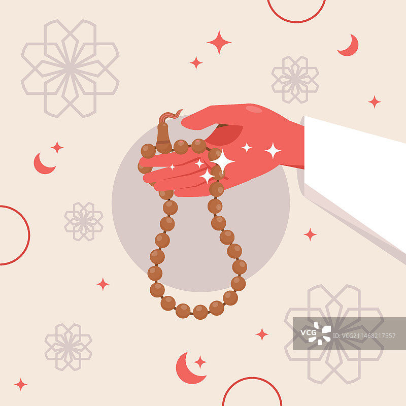 扁平风格泰斯比赫念珠插画图片素材