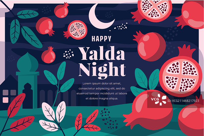 扁平风格Yalda节背景图片素材