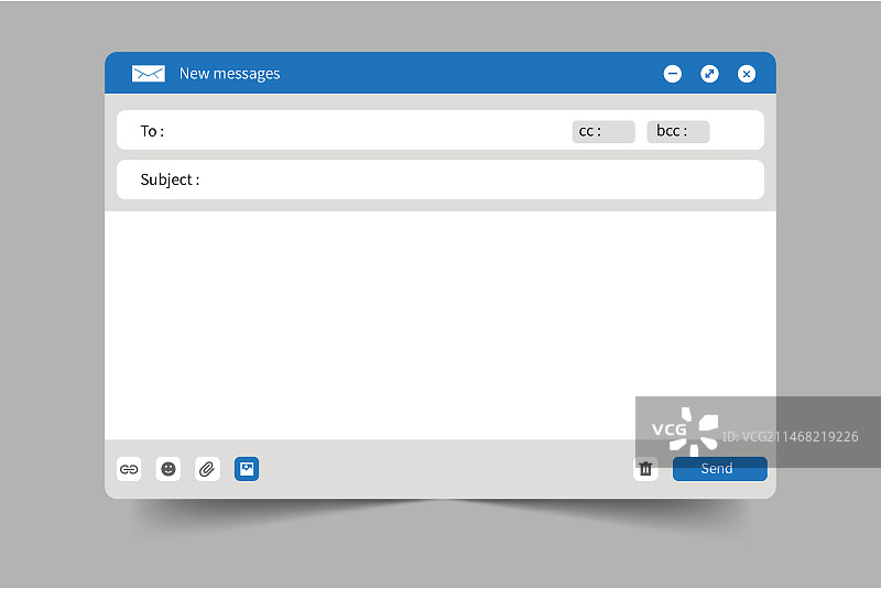 扁平风格空白邮件模板图片素材
