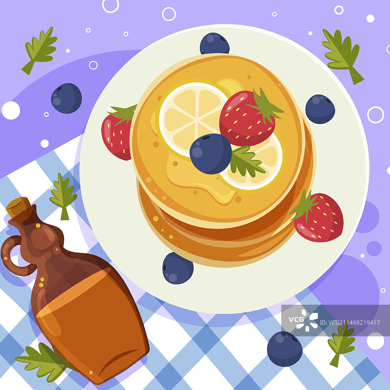 扁平煎饼日插画图片素材