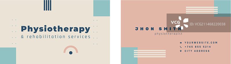 理疗师帮助横向名片图片素材